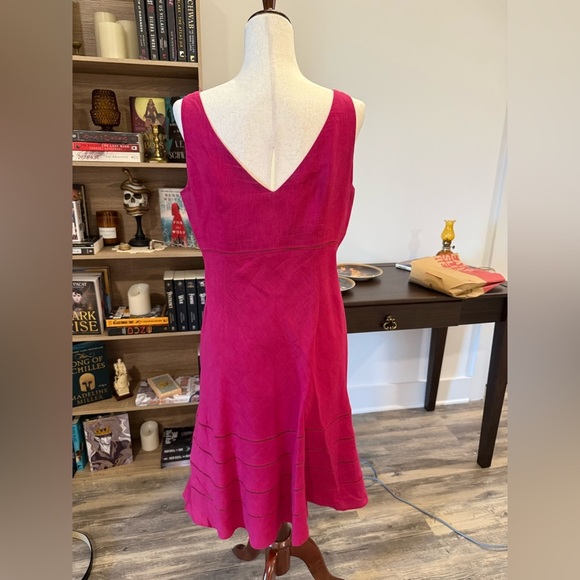 Ann Taylor | Pink 100% Linen Sundress Size 12 Petite - Picture 3 of 6